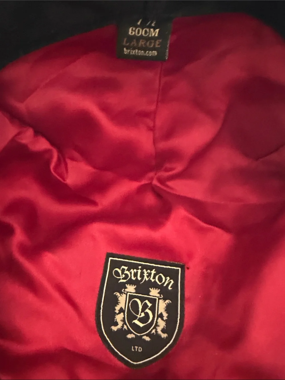 Brixton Red Satin-Lined Cap with Black Emblem